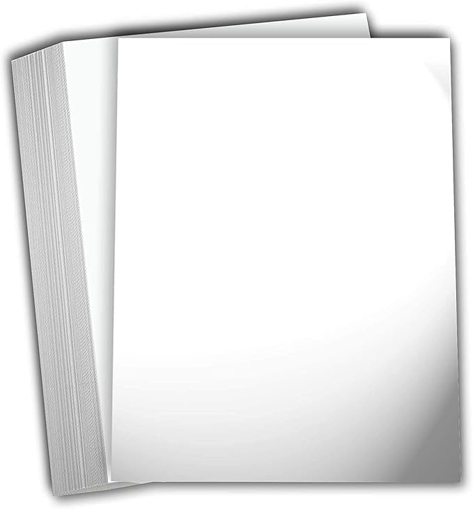 Hamilco White Glossy Paper 8.5x11" for Laser Printing 80 lb Text 500 Sheets - Image 1